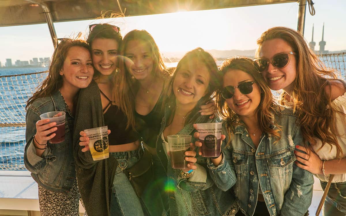 boat party in Barcelona